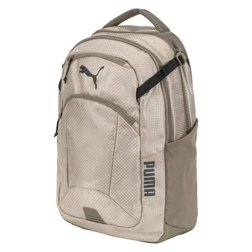 Puma Challenger 2 Backpack Multiple Pockets Adjustable Reflective Straps Tan